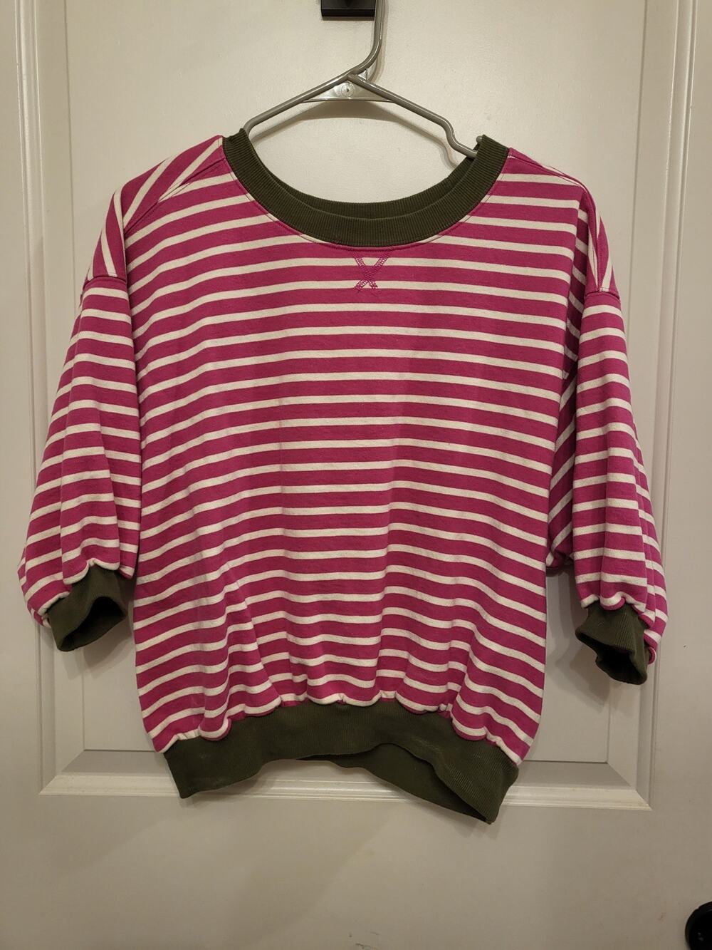 Anthropology Pilcro Bubble Sweater Pink and Green Small